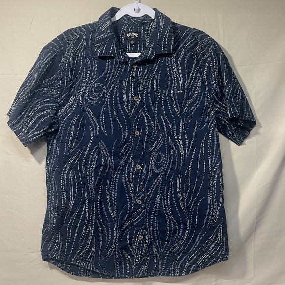 Billabong Other - Billabong Sundays Mini Abstract Short Sleeve Button Down Navy Blue Mens Small